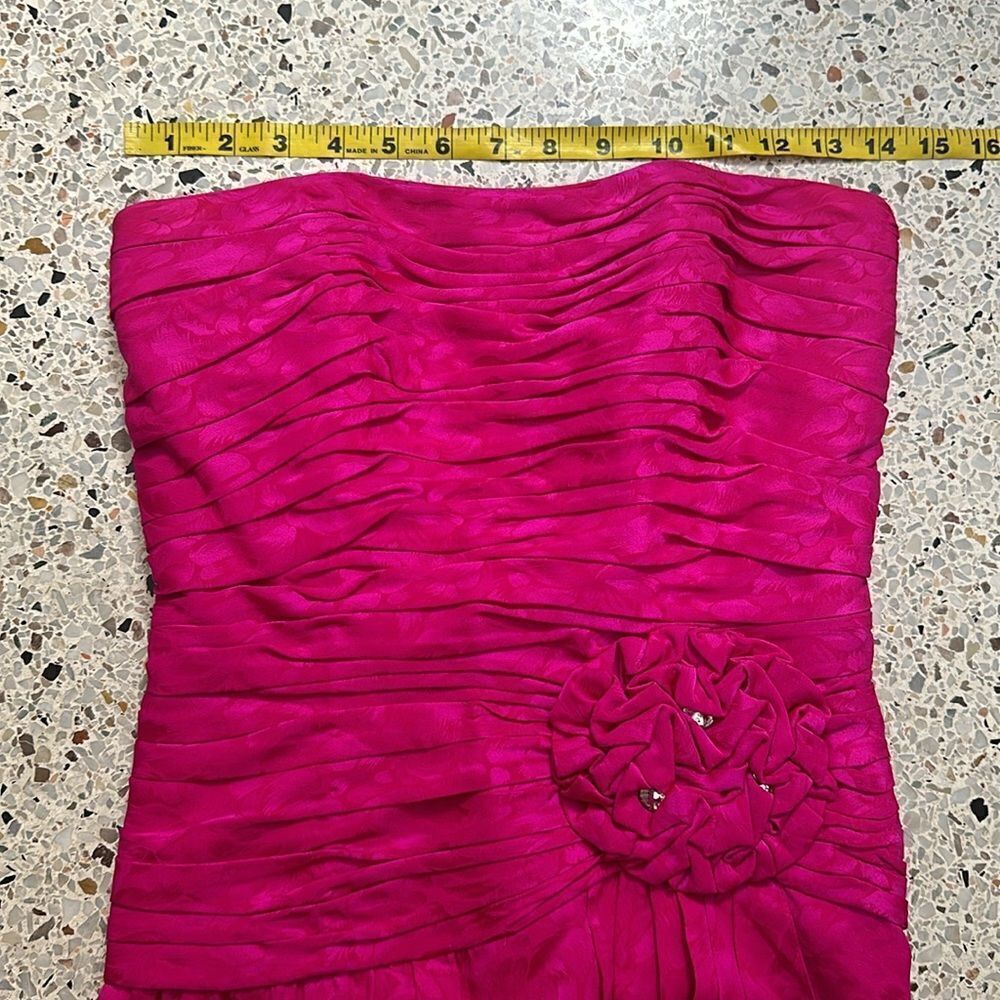 EUC vintage hot Barbie pink Lillie Rubin 100% silk cocktail dress 6 - Picture 5 of 9